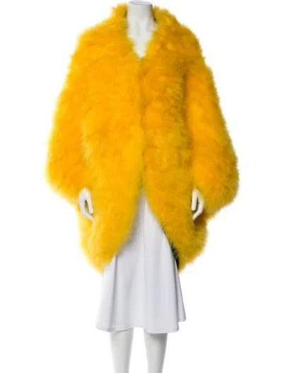 Pre-owned Helen Yarmak Poncho In Yellow