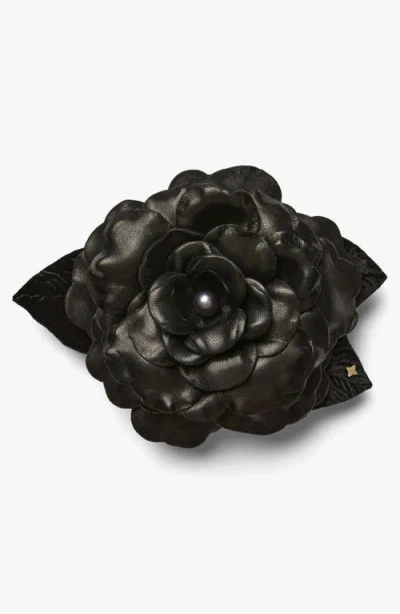 Helena Simon The Large Black Gardenia Floral Brooch