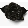 Helena Simon The Small Black Gardenia Floral Brooch In Black