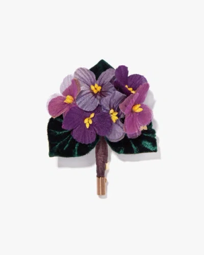 Helena Simon The Violet Cluster Floral Brooch In Purple