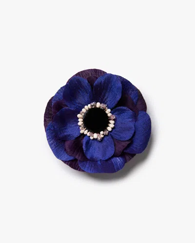 Helena Simon Women's Blue The Indigo Anemone Floral Brooch