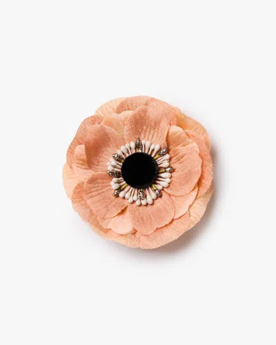 Helena Simon Women's Orange The Peach Anemone Floral Brooch