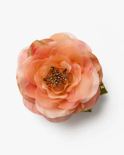 Helena Simon Women's Orange The Peach Open Rose Floral Brooch