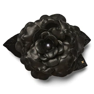 Helena Simon Women's The Large Black Gardenia Floral Brooch