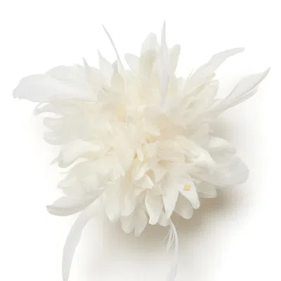 Helena Simon The White Dahlia Duster Floral Brooch