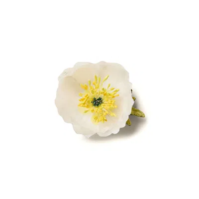 Helena Simon Women's The White Poppy Floral Brooch
