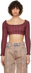 Helenamanzano Burgundy Braided Blouse In Burgundy