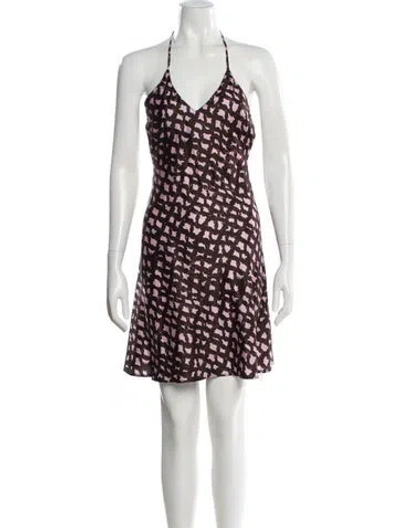 Pre-owned Helenamanzano Printed Mini Dress In Multi