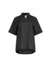 Helene Galwas Women's Black Fayre - Blouse With Pearl Brooch In Black