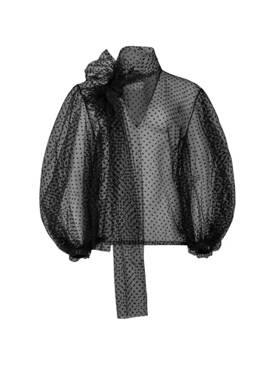 Helene Galwas Women's Black Jessy - Tulle Blouse