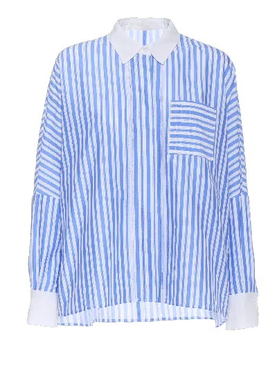 Helene Galwas Women's Blue Bella Blouse Striped