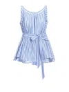 Helene Galwas Women's Blue Betti Top Striped In Blue