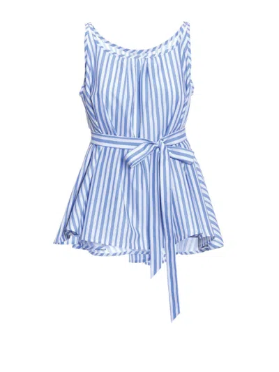Helene Galwas Women's Blue Betti Top Striped