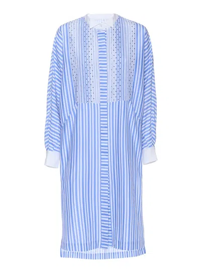 Helene Galwas Women's Blue Bianca Dress Striped