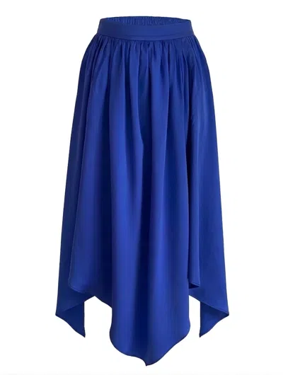 Helene Galwas Women's Blue Ilkare - Seidensatin Fliessrock