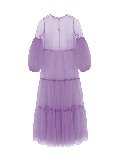Helene Galwas Women's Pink / Purple Alena Maxi Tulle Dress Purple