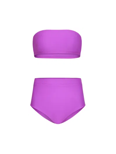 Helene Galwas Women's Pink / Purple Gesa Bikini Purple In Pink/purple