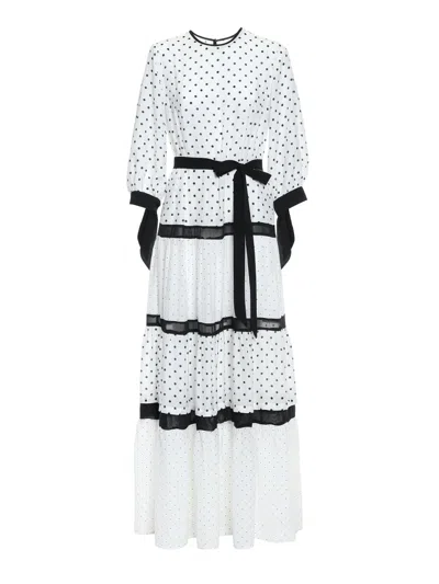Helene Galwas Women's White Benita Dress Dots