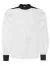 Helene Galwas Women's White Bibi Blouse - Dotted In White