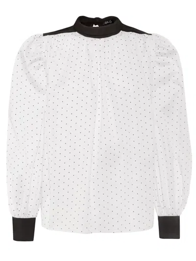 Helene Galwas Women's White Bibi Blouse - Dotted