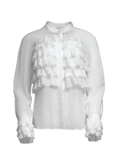 Helene Galwas Women's White Debra Blouse