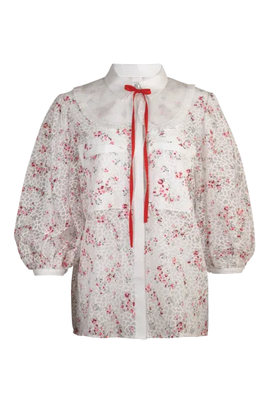 Helene Galwas Women's White Flora Blouse