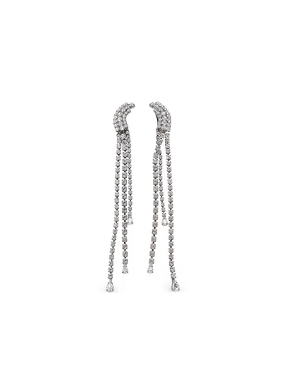 Helene Zubeldia Crystal-embellished Clip-on Drop Earrings