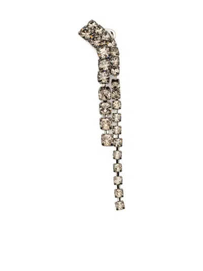 Helene Zubeldia Crystal-embellished Curved Earrings In Metallic