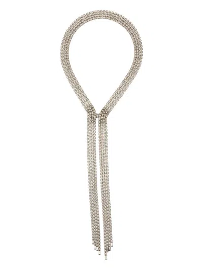 Helenezubeldia "crystal Palace" Crystal Tie Necklace In Metallic