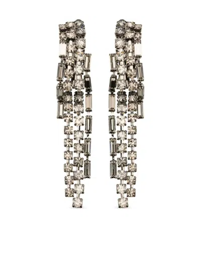 Helenezubeldia "crystal Palace" Crystal Waterfall Earrings Clips Accessories In Metallic