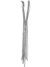 Helenezubeldia Crystal Tie Necklace In Grey
