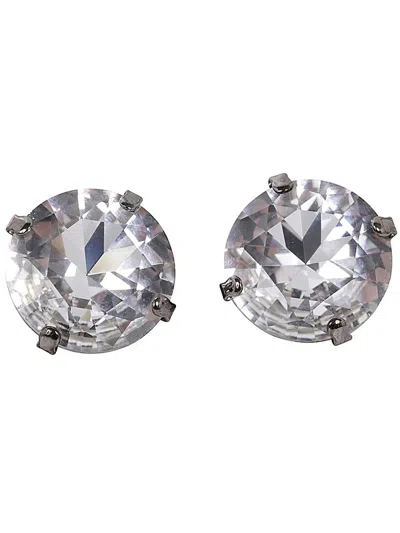 Helenezubeldia Crystal Rock Earrings Clips Accessories In Grey