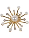 Helenezubeldia Kiku Brooch Pearl In Metallic