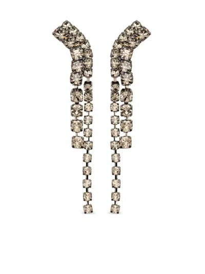 Helenezubeldia "timeless" Crystal Earrings Clips Accessories In Metallic