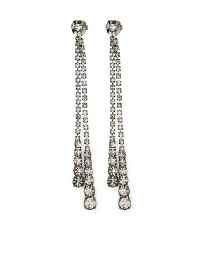 Helenezubeldia "timeless" Duo Crystal Earrings Pins Accessories In Gray
