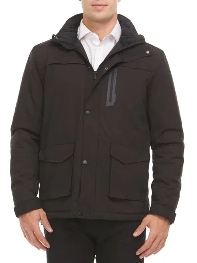 Helios Men's Hooded Heated Jacket In Black