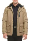 Helios Men's Hooded Heated Jacket In Camel