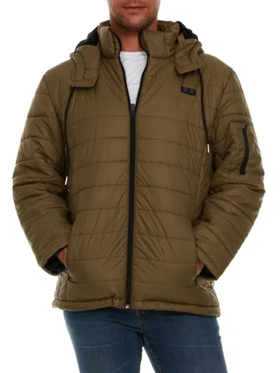 Helios Men's Paffuto Heated Channel Quilt Jacket In Olive