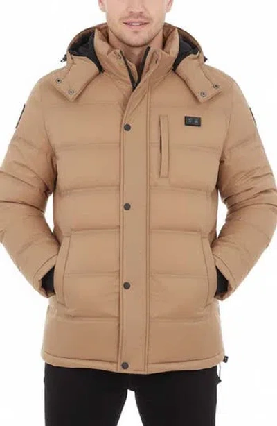 Helios The Heated Coat Helios 2-in-1 Heated Hybrid Coat In Brown