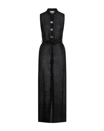 Helios Woman Maxi Dress Black Size M/l Linen