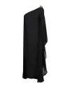 Helios Woman Midi Dress Black Size M/l Linen In Black