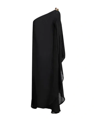 Helios Woman Midi Dress Black Size M/l Linen