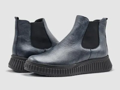 Helios Women's Leda Fleece-lined Leather Boots In Navy Blue In Gray