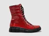 Helios Women's Medusa Fur-lined Zip-up Leather Boots In Red