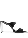 Heliot Emil 100mm Square-open Toe Leather Sandals In Black
