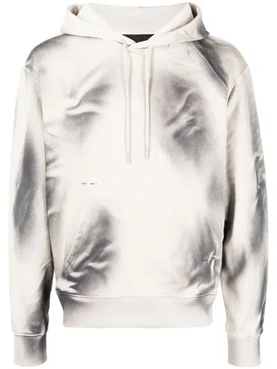 Heliot Emil Abstract-print Cotton Hoodie In 褐色