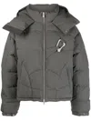 Heliot Emil Gray Abstract Down Jacket