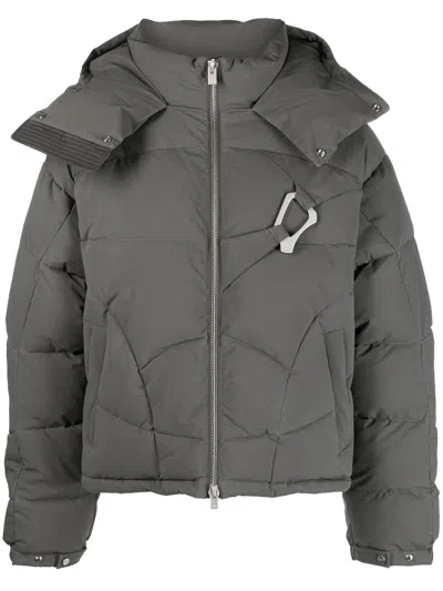 Heliot Emil Gray Abstract Down Jacket In Grey