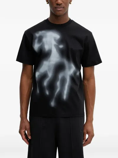 Heliot Emil Airbrushed-effect T-shirt In Black