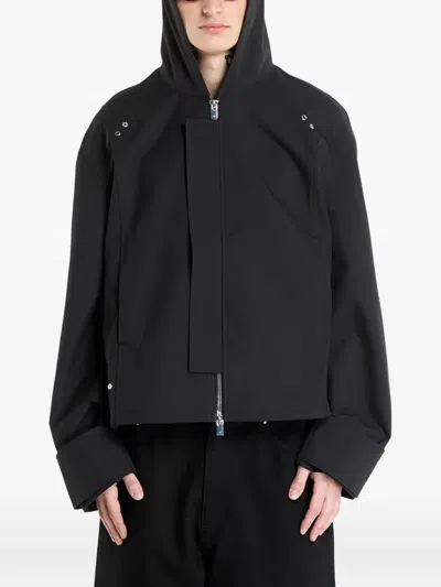 Heliot Emil Akhal Hooded Zip Jacket In Black